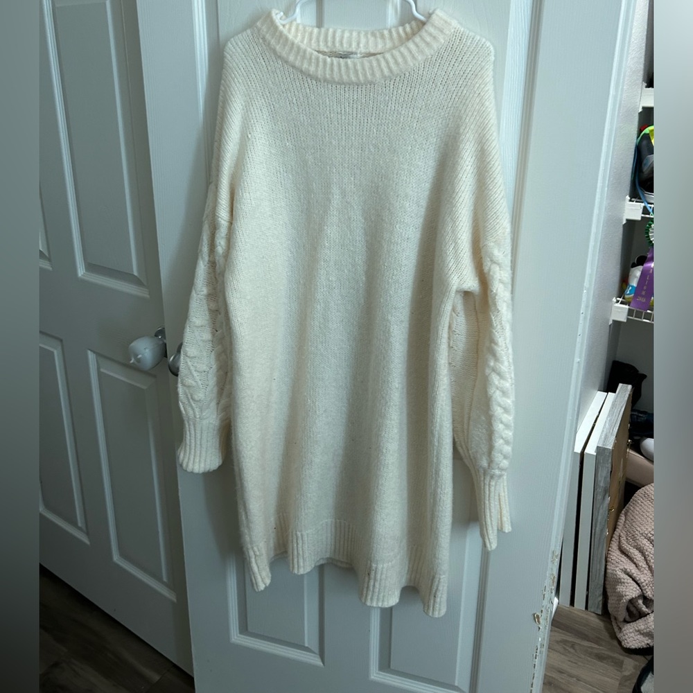 Cream colored thick sweater dress size XL